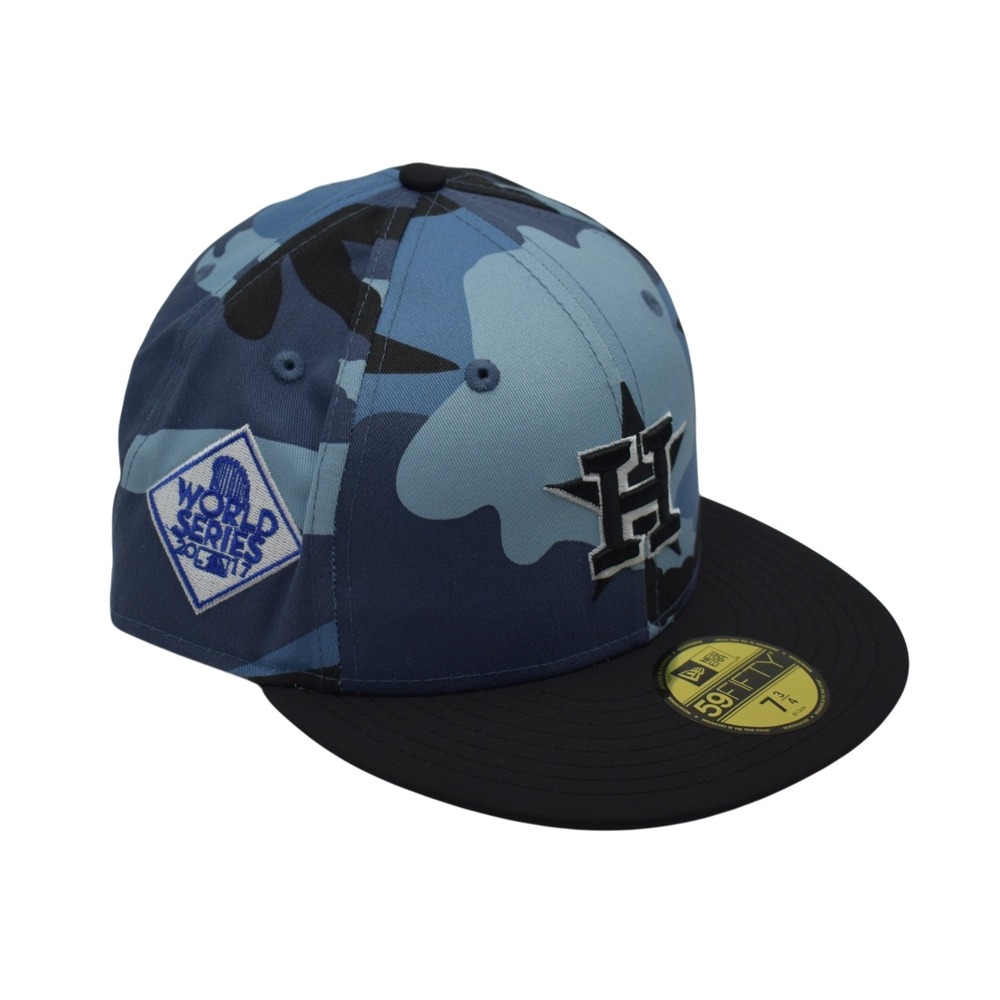New Era 59Fifty Houston Astros MLB 2017 World Series 7 3/4 Fitted Hat Camo Blue